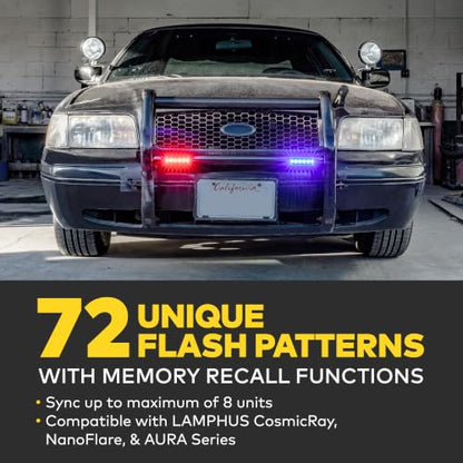 LAMPHUS PlanarFlash 4pc Amber White LED Police Grill Strobe Warning Lights - color: Amber / White, size: 4 Pack