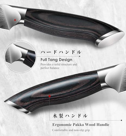 Kitchen Paring Knife 4“, Japanese Powder Steel 63 HRC - size: 4"