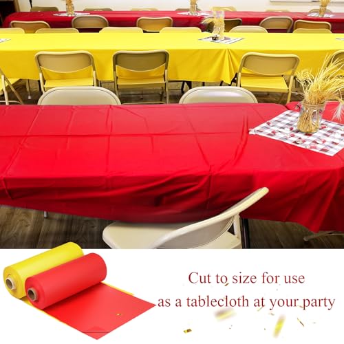 Moukeren Circus Carnival Table Cover Backdrop, Yellow, Red, 2 Roll - color: Yellow, Red