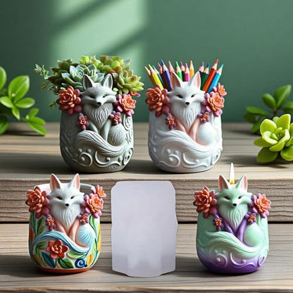 3D Fox Resin Casting Molds, Silicone Animal Candle Molds for Epoxy - color: Fox Resin Mold
