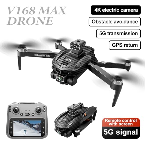 Drones with Camera for Adults 4k, Brushless GPS Drone with Dual Cameras - color: Fiber color