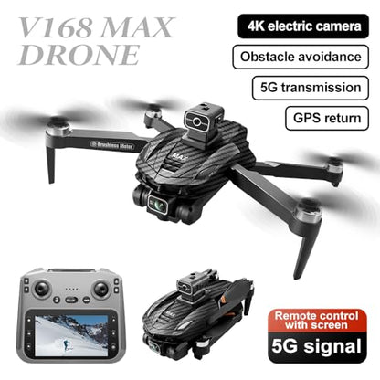 Drones with Camera for Adults 4k, Brushless GPS Drone with Dual Cameras - color: Fiber color