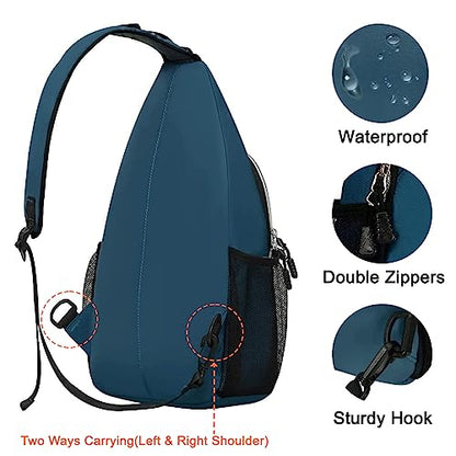 MOSISO Small Sling Bag for Men, Crossbody Shoulder Chest Daypack Bag - color: Deep Teal