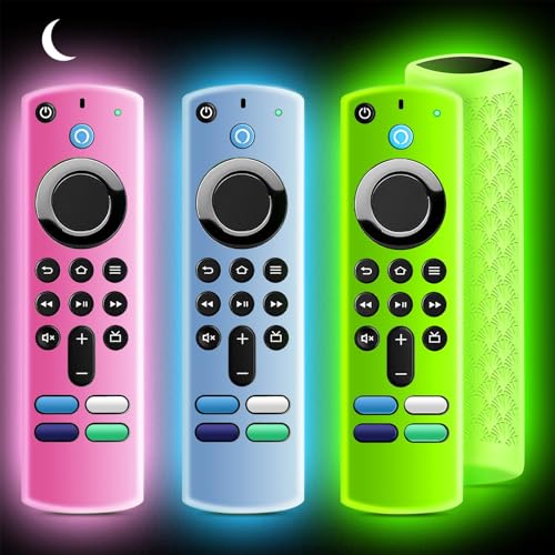 （3 Pack） ONEBOM Silicone Protective Remote Case Cover, Silicone Control Cover Skin| Glow in The Dark(Green&Pink&Blue) - color: Glow Pink&Glow Blue&Glow Green