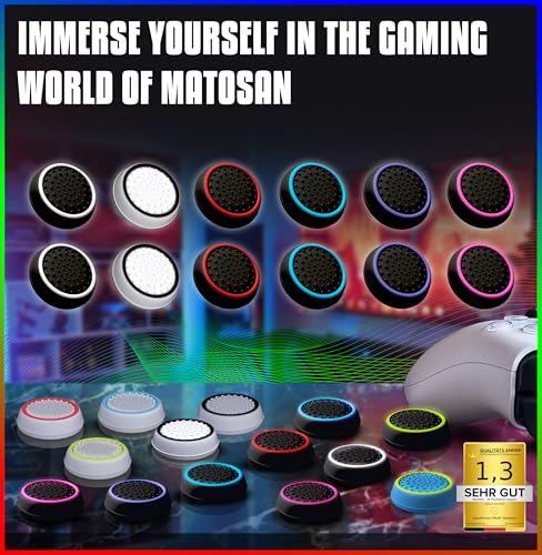 MatoSan 12 Thumbstick Grip Caps – Universal Silicone Controller Covers – Enhanced Grip, Precision & Protection – Anti-Slip Joystick Accessories for All Modern Game Controllers - size: 12 Variety Set