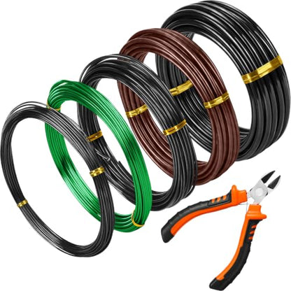 Mudder 5 Roll Bonsai Training Wire Aluminum 1/1.5/2/4/6mm Classic - color: Classic, size: 1/1.5/2/4/6mm