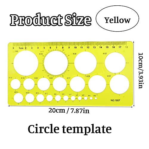 LOKUNN Circle Template Circle Round Stencil Templates Round Hole - color: 1 pcs yellow
