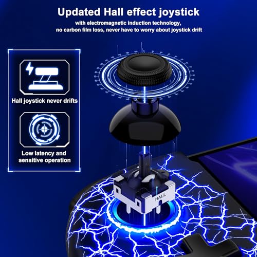 Gammeefy Switch Controller – Hall Effect Joysticks & Enhanced Grip – One Piece Switch Joypad Replacement Switch Pro Controller with 8-Color RGB Lighting, Turbo, Macros - Spider Silk, 6.2"/7" - color: Spider Silk, size: 6.2"/7"