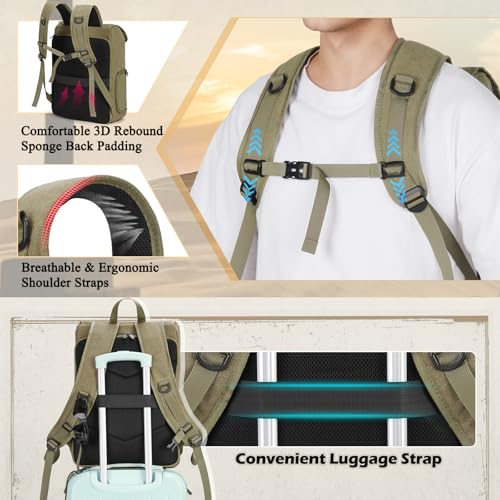 RAINSMORE Camera Backpack, DSLR SLR Mirrorless Camera Bag for Photographer - color: Army Green