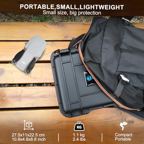 Lekufee Portable Travel Waterproof Hard Case for DJI Mini 4K/2 SE/2 and Other Accessories(CASE ONLY)