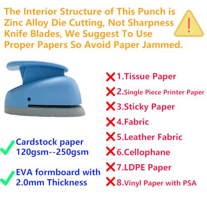 2‑Pcs Circle Hole Paper Punch Set, Puncher Cutting Diameter 3/4‑inch,1‑inch - size: 2 SMALL SIZE
