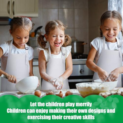 Handepo Kids Aprons Bulk Adjustable Child Painting Chef - color: White, size: Age 7-13