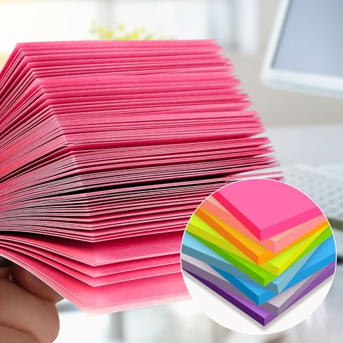 (18 Pads) Sticky Notes 3x3 inch, 9 Bright Colors Self-Stick Pads - color: Bright Colors