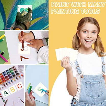 Augshy 56 Pcs Letter Stencils, 3 Inch Reusable Craft Kit for Fabric - style: Letter