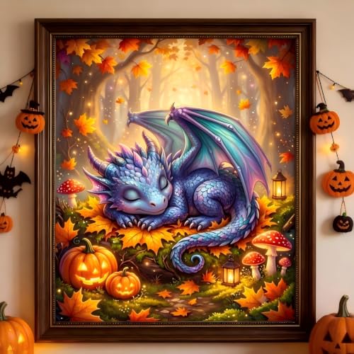 Forest Dragon Diamond Art Kits for Adults, Fall Fantasy Diamond Painting - color: HS052-1