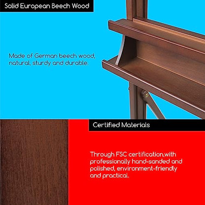 MEEDEN Studio Wood H-Frame Easel: Art Easel on Wheels for Artist - color: Walnut, size: Easel with Wheels