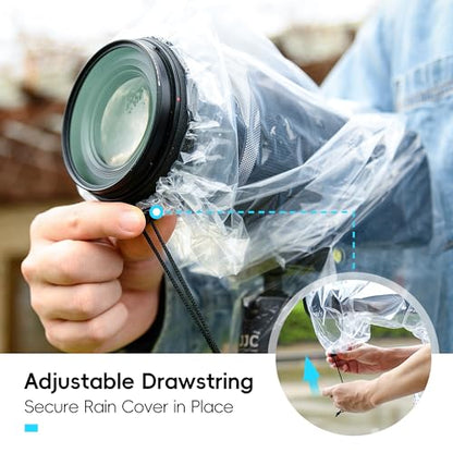 JJC Camera Rain Cover Sleeve for DSLR w/Lens up to 18", Waterproof, 2-Pack - color: 2-Pack