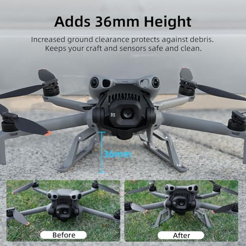 Akozon Drone Landing Gear Replacement Foldable Extended Release Lightweight ABS Landing Legs Accessories for MINI 5 PRO Drone Aircraft