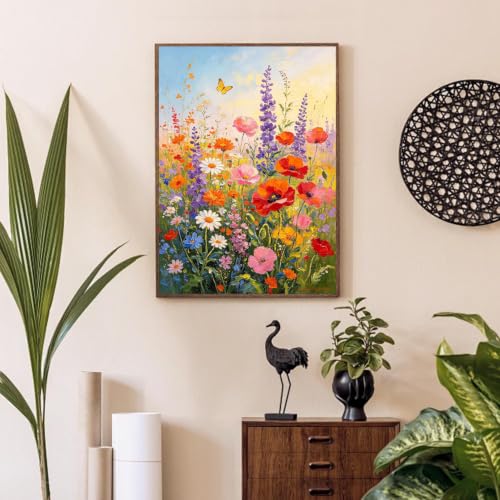 YOLENIX Flowers Paint by Numbers Kit for Adults Beginner (Without Frame) - color: YH05696