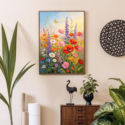 YOLENIX Flowers Paint by Numbers Kit for Adults Beginner (Without Frame) - color: YH05696