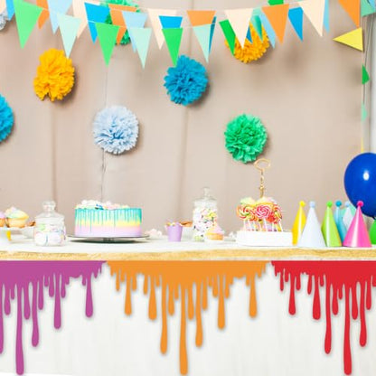 6 Pcs Art Party Table Skirt Back to School Classroom Decorations