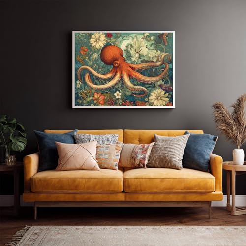 Octopus Paint by Numbers Kit for Adults, 16x20 inch - color: Octopus