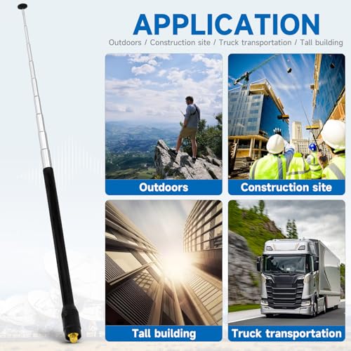 Eightwood Telescopic Handheld Ham Radio Antenna, Wide Band SMA Female