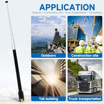 Eightwood Telescopic Handheld Ham Radio Antenna, Wide Band SMA Female