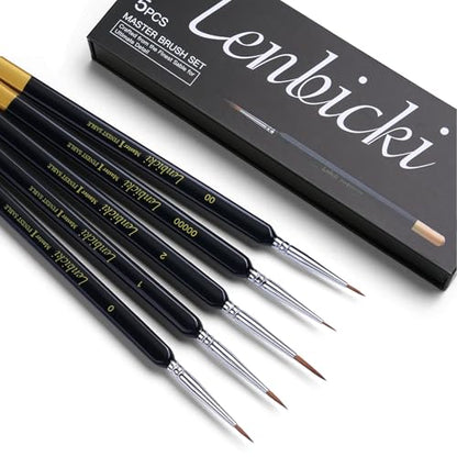 5PCS Kolinsky Sable Paint Brushes for Miniature Watercolor Acrylic Oil