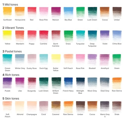 Winsor & Newton Studio Collection Colour Pencil Set, 50 Piece