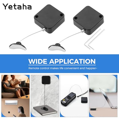 Yetaha 2 Pack 6.5FT Adjustable Retractable Remote Control Lock Tether for TV