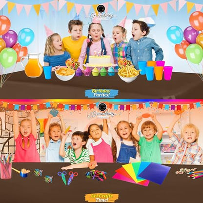 Grandipity Plastic Table Cloth Disposable 12 Pack 54” x 108” Rectangle - color: Brown, size: 54in. x 108in. Rectangle