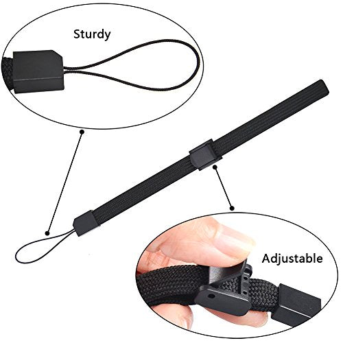 Pluxen Adjustable Wrist Strap Lanyard Compatible with Wii Remote Controller Phone Camera - color: 2 Black