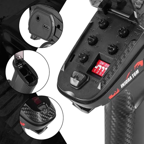 INJORA T6M 2.4GHz Transmitter with 6CH Receiver for 1/24 1/18 RC Crawler