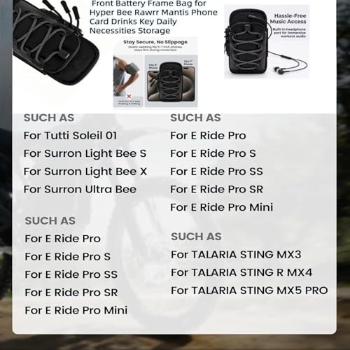 Frame Battery Bag for Ebike, Universal Storage Pouch for Electric Dirt Bike
