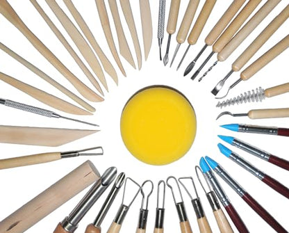 Pottery Tools, 44PCS Ceramic Clay Sculpting Tools Set with Plastic Case, for Beginners Expert Crafts Polymer Clay Club, Dotting, Modeling, Shaping Hobbyists, Artists, by Augernis