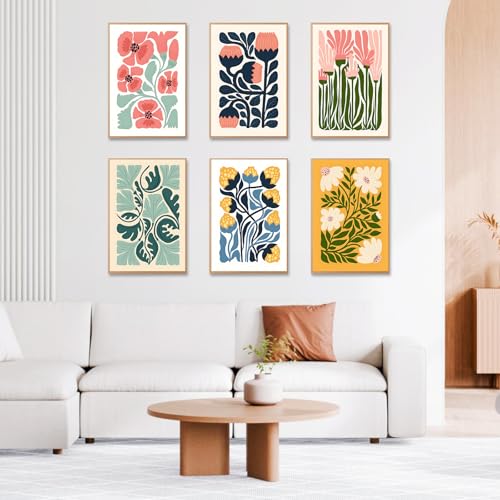 Okarina 6 Pack Paint by Numbers Kit for Adults & Beginners, Flower Designs - color: OP6NFUS2504-05