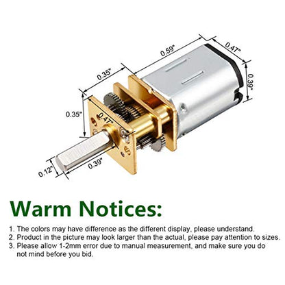 2Pcs DC 3V 250RPM N20 Torque Geared Gearbox Gear Box Micro Electric Motor - size: 3V 250RPM