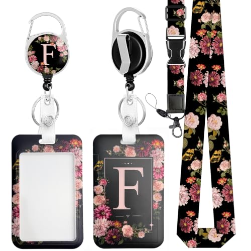 Retractable ID Badge Holder Reel with Detachable Breakaway Lanyard F - color: F