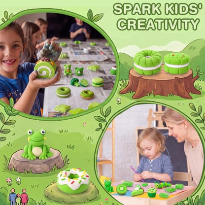 Air Dry Clay Bulk, Modeling Clay for Kids, 100 Pcs, Green - color: Green