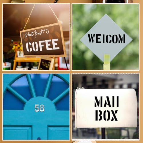 Pelopy 45 Pcs 3 Inch Brass Stencils Letters and Numbers Stencils Set - size: 3 Inch