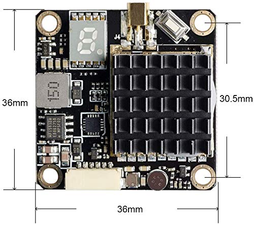 5.8GHz FPV VTX PIT/250/500/1000/2000mW Long Range Switchable Transmitter Support OSD Configuration Using Smart Audio and Microphone with MMCX, FC Uart for Racing Drone RC Drones Quadcopter RC Car
