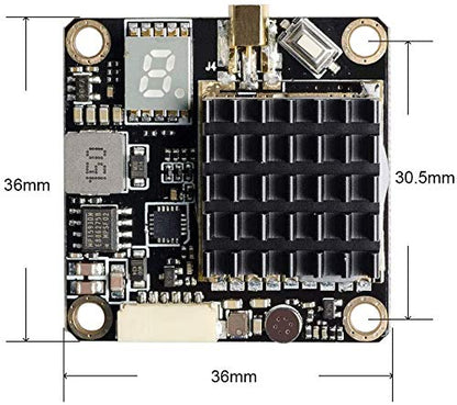 5.8GHz FPV VTX PIT/250/500/1000/2000mW Long Range Switchable Transmitter Support OSD Configuration Using Smart Audio and Microphone with MMCX, FC Uart for Racing Drone RC Drones Quadcopter RC Car