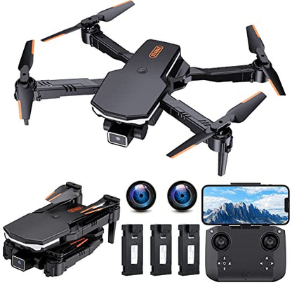 Drones with Camera 1080P, 3 Sides Obstacle Avoidance, RC Quadcopter Mini Foldable Drone Headless Mode, 3-speed Adjustment, One Key Start Return for Kids or Beginners for 42Mins Flight