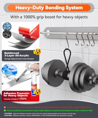 Heavy Duty Permanent Bond Double Sided Tape, Heat Resistant 2-Rolls - size: 0.6In Width - 2 Rolls
