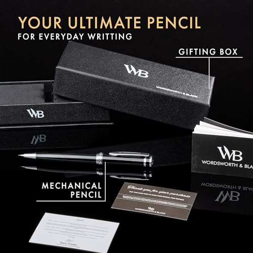 Wordsworth & Black Luxury Metal Mechanical Pencil 0.7mm for Writing, Black - color: Black Chrome
