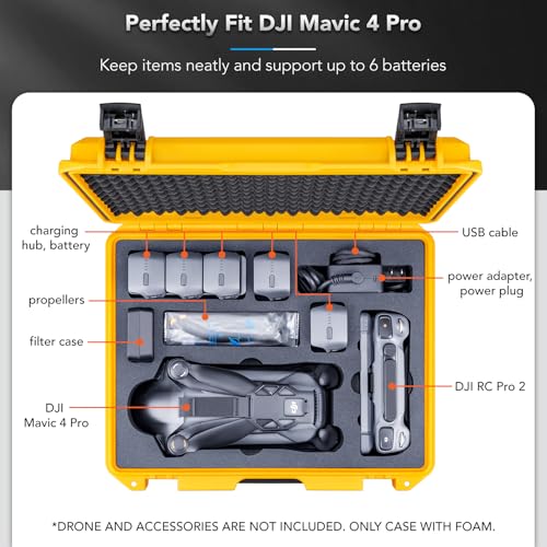 Lykus Titan M400 Hard Case for DJI Mavic 4 Pro and DJI RC Pro 2/RC2 - color: Yellow