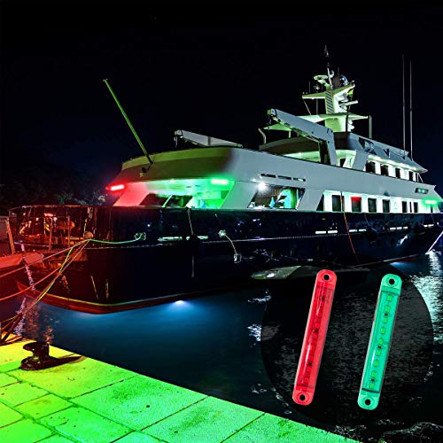 4Pcs Boat Navigation Lights, Red & Green, LED, Suitable for Boat, Stern & Bow Lights - size: 2X Red 2X Green
