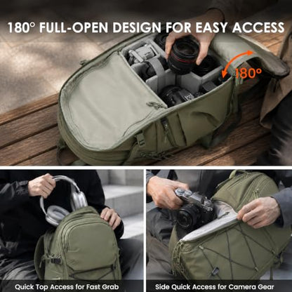 TARION Urban Camera Backpack for Photographers 21L ROVE FX21 Green - color: Green