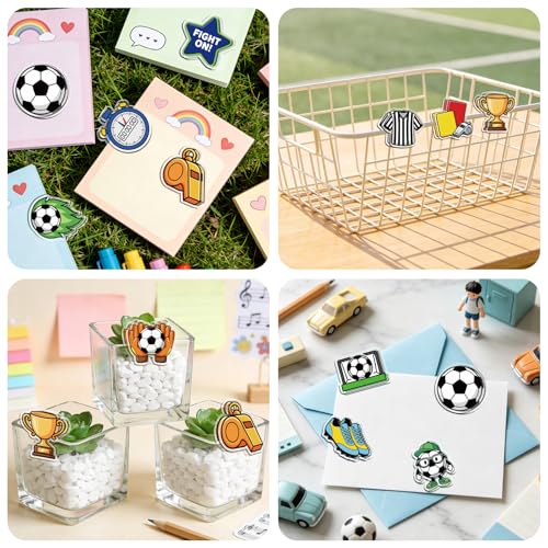 MAYJOYDIY 24Pcs 12 Styles Sport Football Acrylic Chip Clips Soccer Shirt Champion Cup Bag Sealer Sealing Closures Gloves with Ball Bag Clips for Food Storage Airtight Seal Grip - color: Football